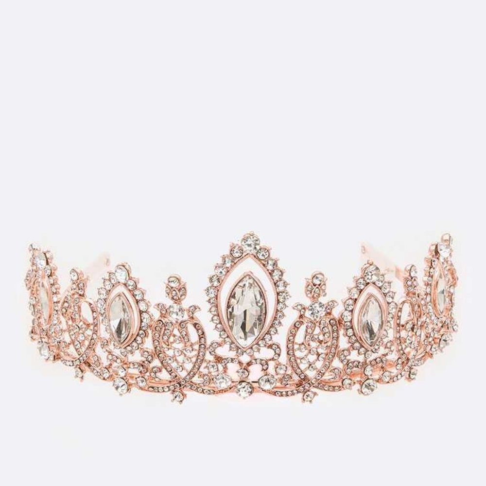 Crystal Statement Tiara - Rosegold/Clear